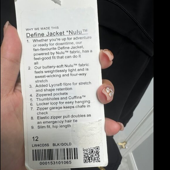 Lululemon Define Jacket *Nulu Black / Gold Size 12 - Picture 11 of 11